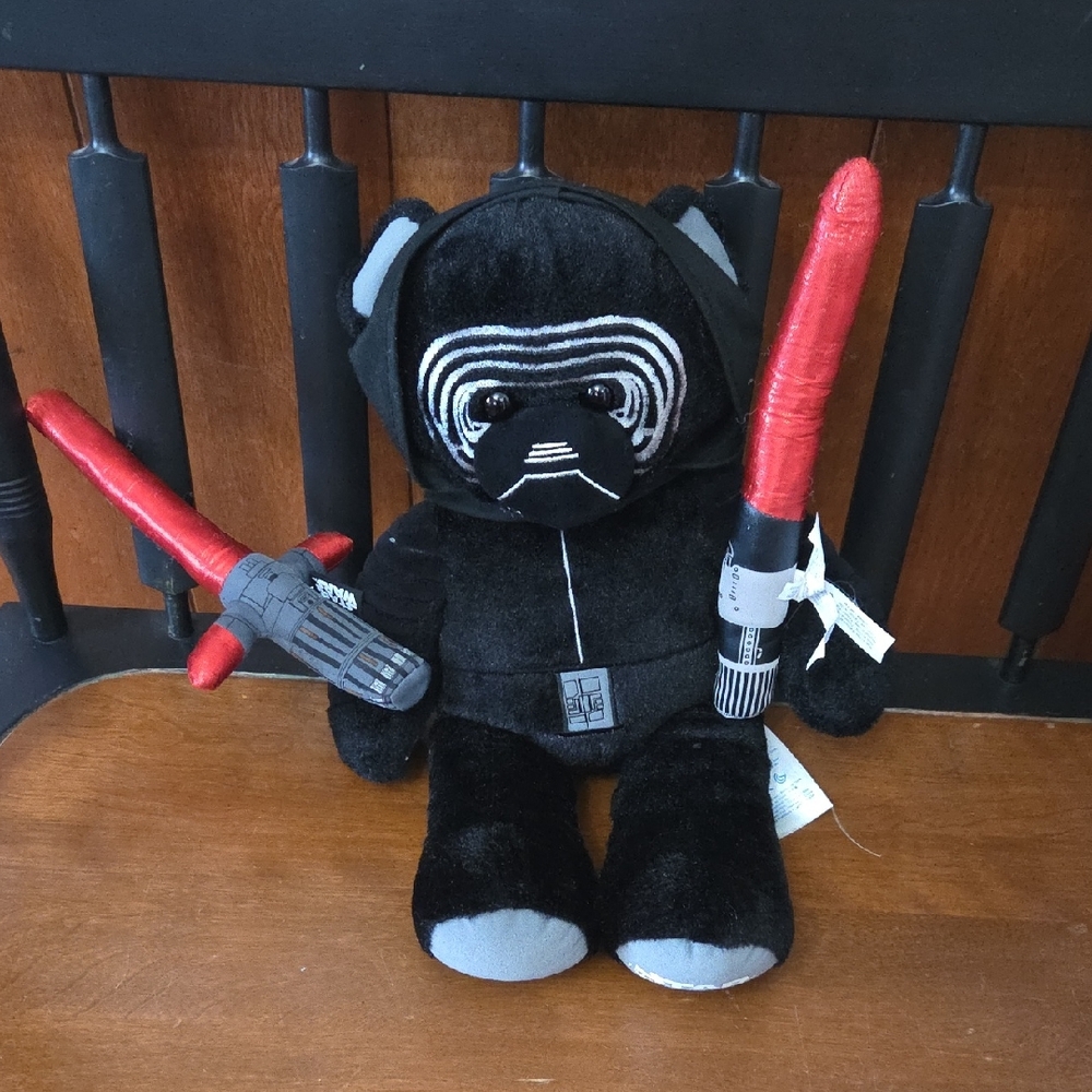 Build-A-Bear Black and Red Plush with Lightsabers